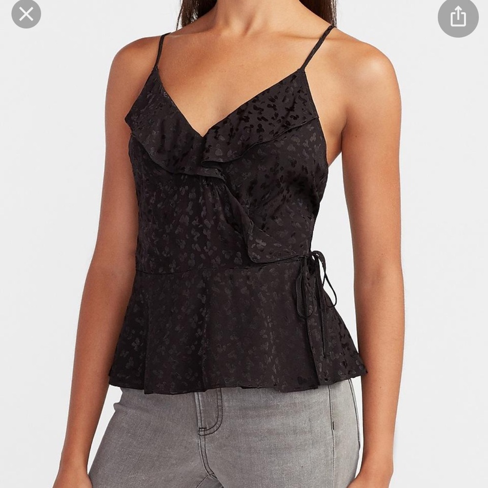 NWT brand new Express jacquard print wrap spaghetti strap top in M. Flawless